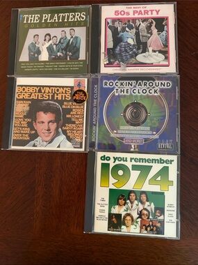 Vintage 5 CD Lot – Classic Hits Collection (Green, Yellow, Blue, Pink, Black)